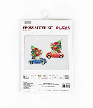 Набор для вышивания LUCA-S арт. JK035 Mашина с подарками 12х12 см