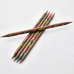 20106 Knit Pro Спицы чулочные для вязания Symfonie 3,25мм/15см, дерево, многоцветный, 5шт