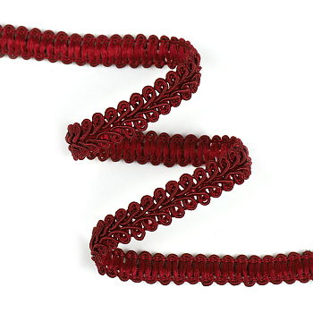 Тесьма Шанель плетеная TBY шир.12мм 0384-0016 цв.048 бордо уп.18,28м