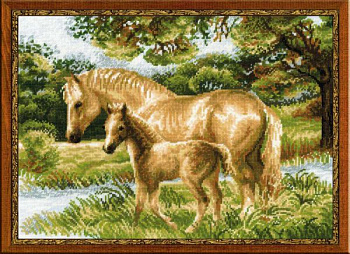 Набор для вышивания РИОЛИС арт.1258 Лошадь с жеребенком 40х30 см