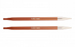 47506 Knit Pro Спицы съемные для вязания Zing 5,5мм для длины тросика 28-126см, алюминий, охра (коричневый) 2шт
