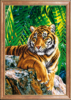 Рисунок на ткани МАГИЯ КАНВЫ арт.КС087 Тигр отец 39х27 см