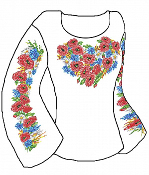 Набор для вышивания женской рубашки КАРОЛИНКА арт. КБСН(хб)-03 85х145 см (размер 44-56)