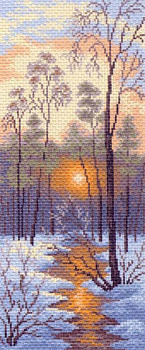 Рисунок на канве МАТРЕНИН ПОСАД арт.24х47 - 1204 Зимний закат
