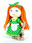 Набор для изготовления игрушки из льна и хлопка с волосами из пряжи арт.ПЛДК-1452 Хозяюшка 15,5 см
