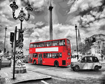 Картины по номерам Лондонский автобус GX8246 40х50 тм Цветной