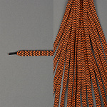 Шнурки плоские 10мм классическое плетение дл.100см цв. черно-оранжевый шашки (25 компл)