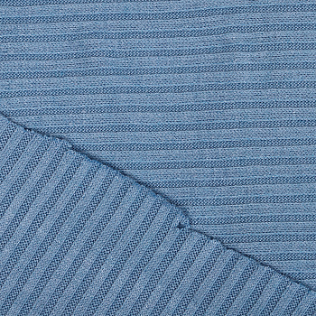 Ткань трикотаж лапша 310 г/м² 51% вискоза, 25% нейлон, 24% пэ шир.150 см арт.С.1609.04 цв.голубой рул.50м (±5м)