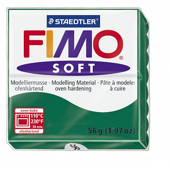 FIMO Soft полимерная глина, запекаемая в печке, уп. 56г цв.изумруд арт.8020-56