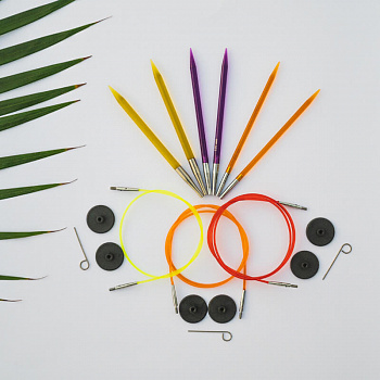 50616 Knit Pro Набор Starter Set съемных спиц для вязания Trendz 3 вида спиц в наборе 4,5,6 мм тросик 60,80,100см