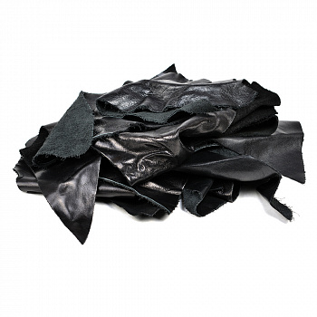 Лоскут из натуральной кожи арт.TBY-P1908-4 цв.черный уп.1кг