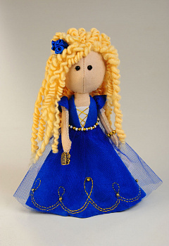 Набор для изготовления куклы из фетра с волосами из шерсти арт.ПФ-1208 Златовласка 17 см
