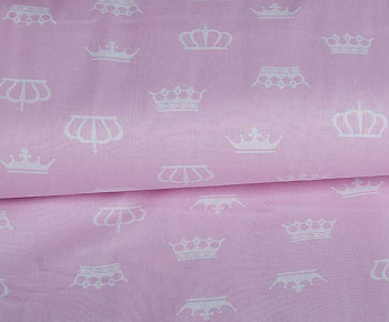 Ткань хлопок Короны-1694, 125г/м², 100% хлопок, шир. 150см, цв.04 розовый рул.60м