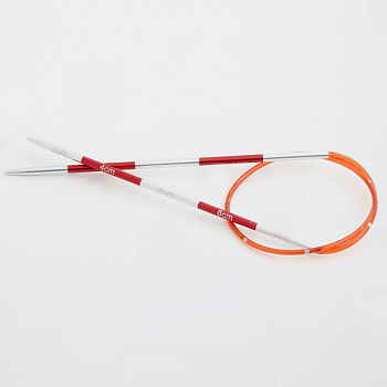 42043 Knit Pro Спицы круговые для вязания SmartStix 2,5мм/40см, алюминий, серебристый/гранатовый