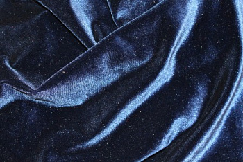 Ткань Бархат стрейч (93%-ПЭ, 7%-Лайкра) 230г/м². шир.155см, арт.JIA-706/1 цв. т.синий рул.30м