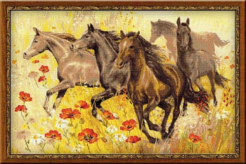 Набор для вышивания РИОЛИС арт.1064 Табун лошадей 60х40 см