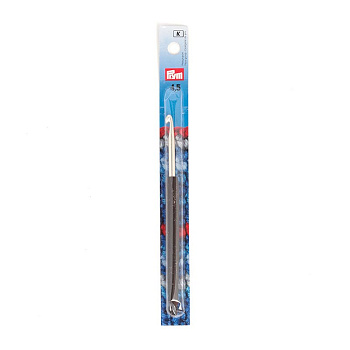195177 PRYM Крючок для вязания алюминиевый с цветной ручкой 14см 4,5мм уп.1шт
