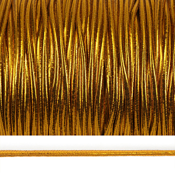 Резинка TBY шляпная (шнур круглый) цв.золото 2,0мм боб.100м