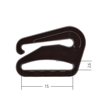 Крючок для бюстгальтера d15мм пластик  ARTA.F. SF-2-3 цв.111 коричневый, уп.50шт