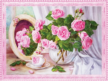 Набор  для вышивания бисером КОЛОР КИТ арт.КК.VS012 Розовые розы 30х40 см