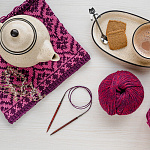 25334 Knit Pro Спицы круговые для вязания Cubics 4,5мм/80см, дерево, коричневый