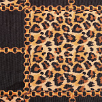 Сетка эластичная арт.T-0896 120г/м² ш.150см, принт леопард, цв.1 черный+оранжевый уп.1м