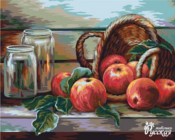 Картины по номерам Русская Живопись ФТ.B071 Натюрморт с яблоками. Жанна Когай 40х50 см