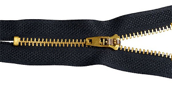Молния MaxZipper джинсовая золото №4 12см н/р, замок М-4002 цв.F322 черный уп.50шт