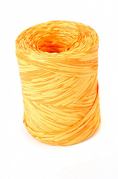 Рафия 200/30-35 старлайт- оранжево-желтая (1,5см х 200м)