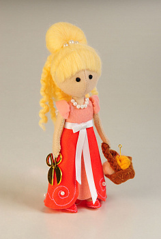 Набор для изготовления куклы из фетра с волосами из шерсти арт.ПФ-1201 Фея Рукоделия 17,5 см