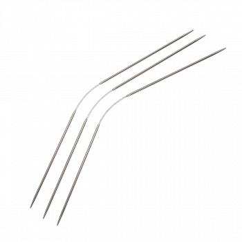 Спицы чулочные для вязания гибкие с металлическим тросиком Maxwell Black, сталь  d 2.0 мм 21 см 3 шт