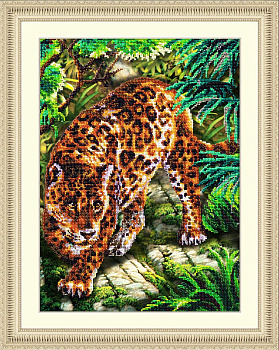 Набор для вышивания бисером ПАУТИНКА арт.Б-1491 В джунглях 28х38 см