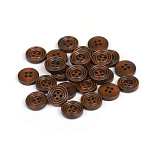 Пуговицы деревянные TBY.R503 цв.коричневый 24L-15мм, 4 прокола, 50 шт