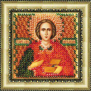 Рисунок на ткани ВЫШИВАЛЬНАЯ МОЗАИКА арт. 4022 Икона Св.Мученик Пантелеймон 6,5х6,5 см
