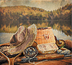 Рисунок на шелке МАТРЕНИН ПОСАД арт.41х41 - 4236 Рыболовный натюрморт