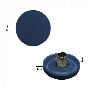 Кнопка New Star (1 часть (А)) шляпка пластик №61 (О-образная) / ALPHA (S-образная) 15мм цв. т.синий уп. 720шт