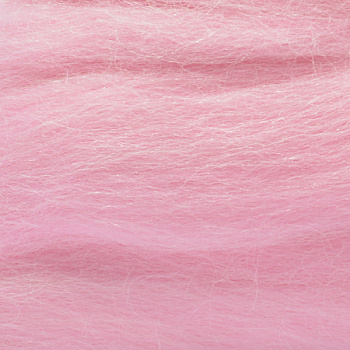 Шерсть для валяния КАМТ Лента для валяния (шерсть п/т 100%) 1х50г/2,1м цв.055 св.розовый