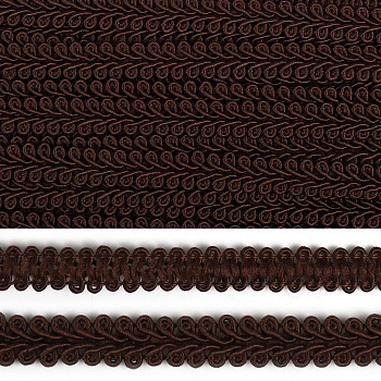 Тесьма Шанель плетеная TBY шир.12мм 0384-0016 цв.071 т.коричневый уп.18,28м