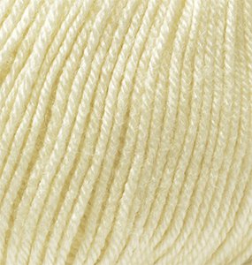 Пряжа для вязания Ализе Baby Wool (20% бамбук, 40% шерсть, 40% акрил) 10х50г/175м цв.001 кремовый