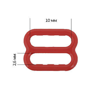 Пряжка регулятор для бюстгальтера 10мм пластик ARTA.F.SF-1-1 цв.101 темно-красный, уп.50шт