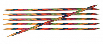 20106 Knit Pro Спицы чулочные для вязания Symfonie 3,25мм/15см, дерево, многоцветный, 5шт