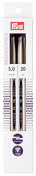 194206 PRYM Спицы чулочные для вязания Prym ergonomics 20см 5мм high-tech полимер уп.5шт