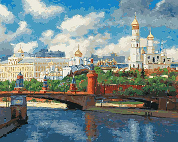 Картины по номерам Белоснежка арт.БЛ.074-AB Московский Кремль 40х50 см