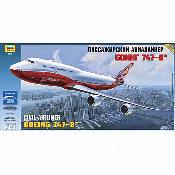 Сборная модель арт.ЗВ.7010 Пассажирский авиалайнер Боинг 747-8