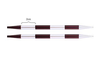 42129 Knit Pro Спицы съемные для вязания SmartStix 6мм для длины тросика 28-126см, алюминий, серебристый/фиолетовый бархат