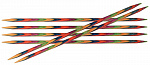 20119 Knit Pro Спицы чулочные для вязания Symfonie 3мм/20см, дерево, многоцветный, 6шт