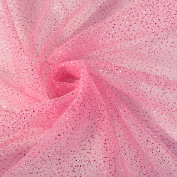 Фатин с блестками арт.1624-15 шир.150см 100% полиэстер цв.розовый рул.15м