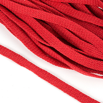 Шнур плоский х/б 10мм турецкое плетение цв.012 красный уп.50 м