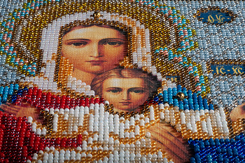 Набор для вышивания бисером КРОШЕ арт. В-156 Богородица Леушинская 21x25 см