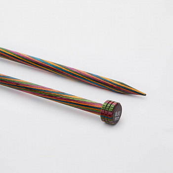 20219 Knit Pro Спицы прямые для вязания Symfonie 5мм/35см, дерево, многоцветный, 2шт